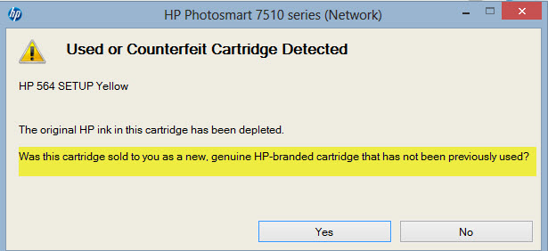 Hp Printer Does Not Accept Refilled Cartridge